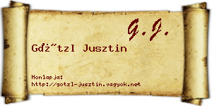 Götzl Jusztin névjegykártya